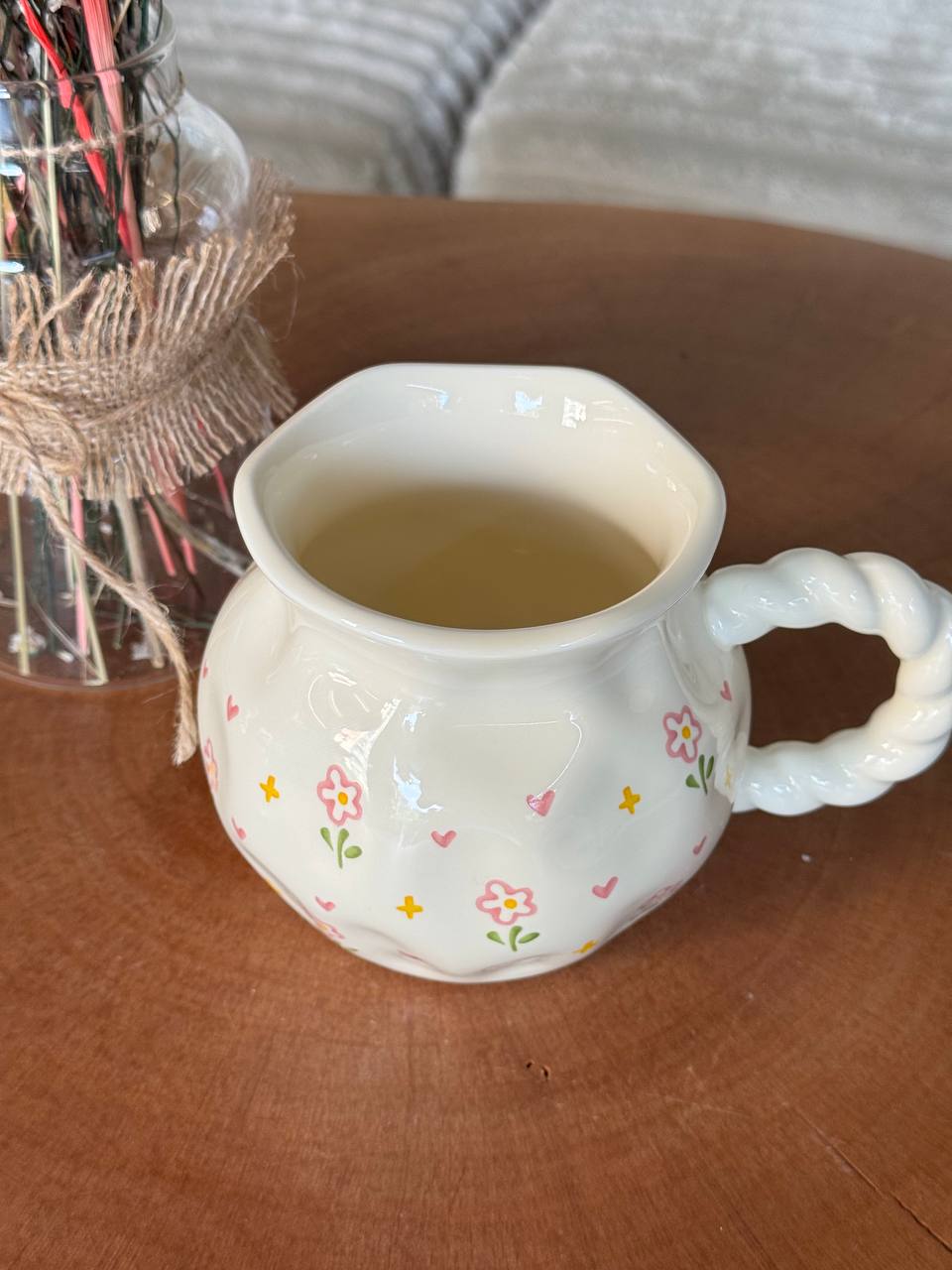 Керамическая кружка с витой ручкой, модель X-CCU10