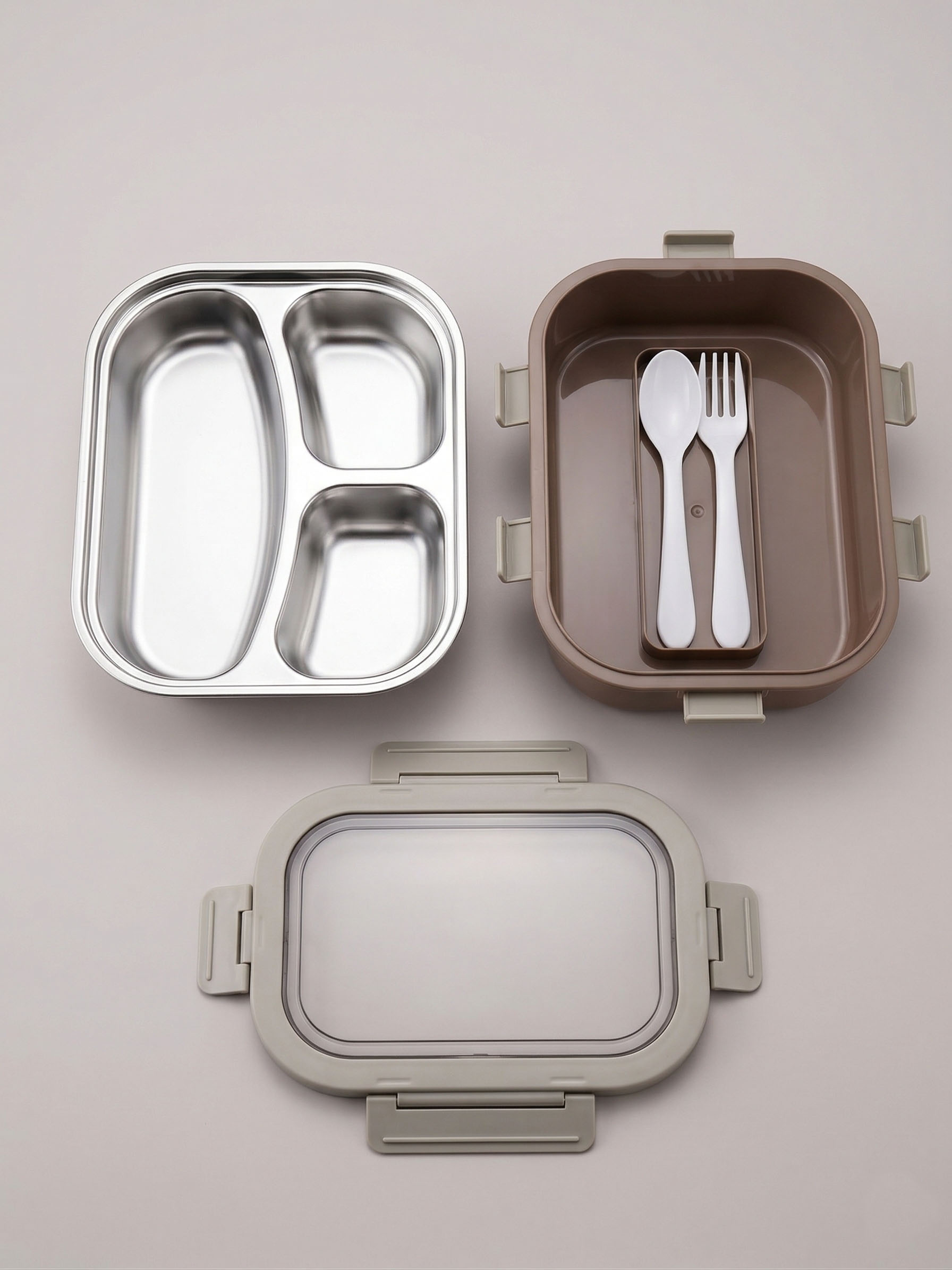 Ланч бокс двух секционный с основой из нержавеющей стали, модель X-RC9