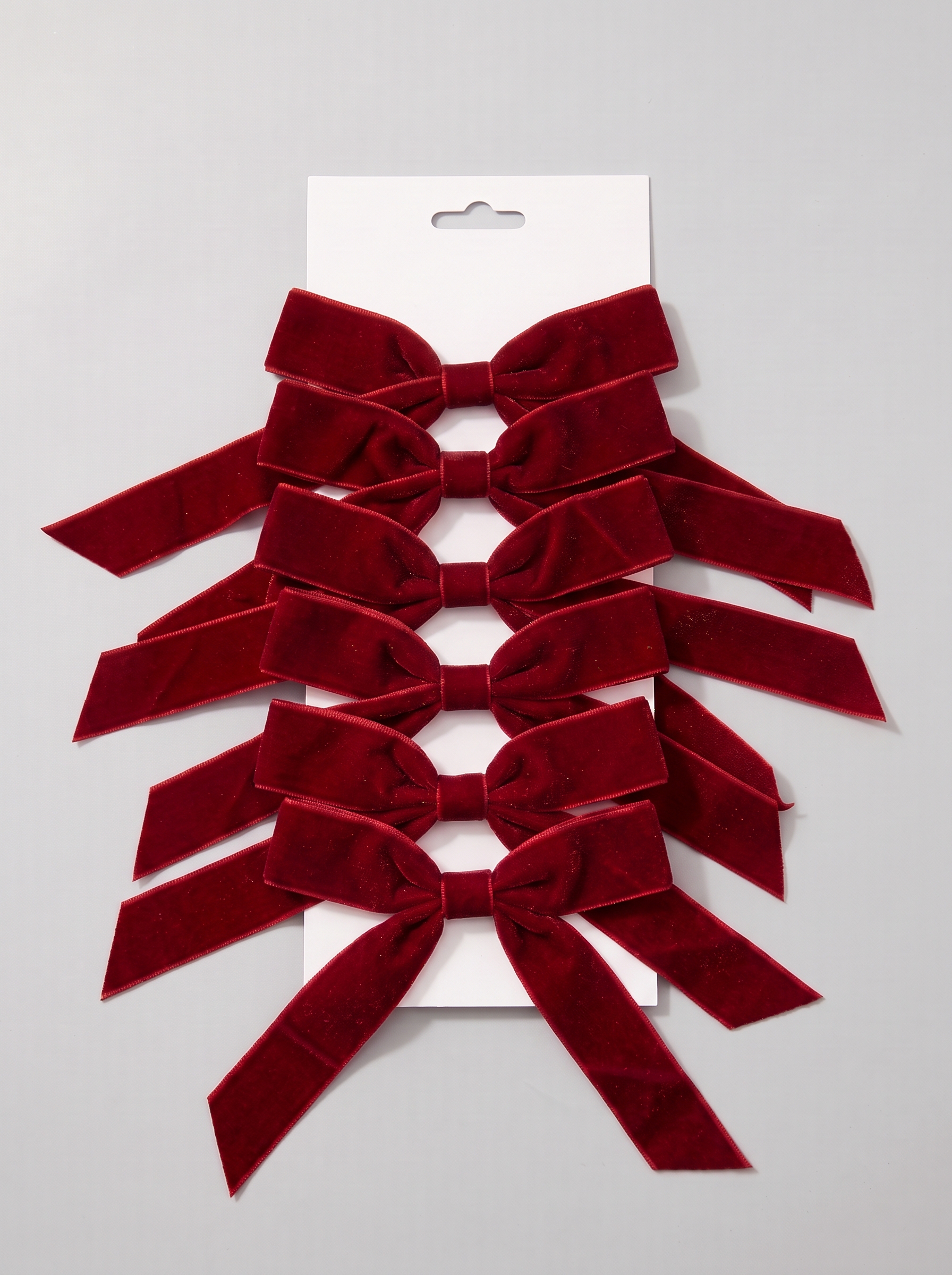 Набор новогодних бархатных бантов красных, 6 шт, 14 × 17 см, X-NYB2-SET