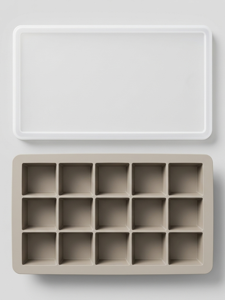 Thick silicone ice mold with lid, Model KS154