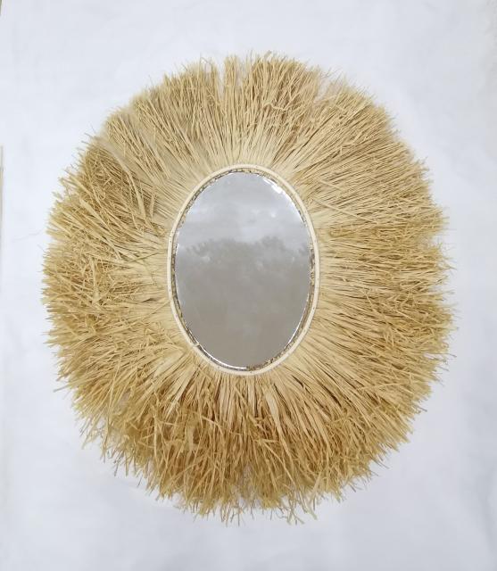 Мини зеркало в тропическом стиле  с плетенным узором,  модель MIRR3