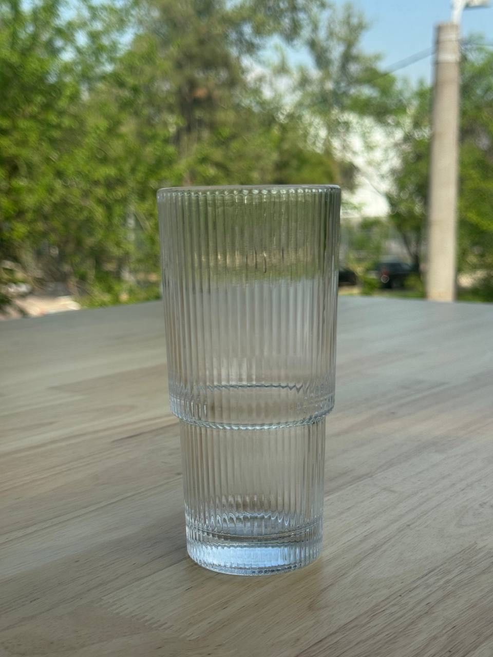 Стеклянный стакан с граненым узором 250ml, модель GLS1D