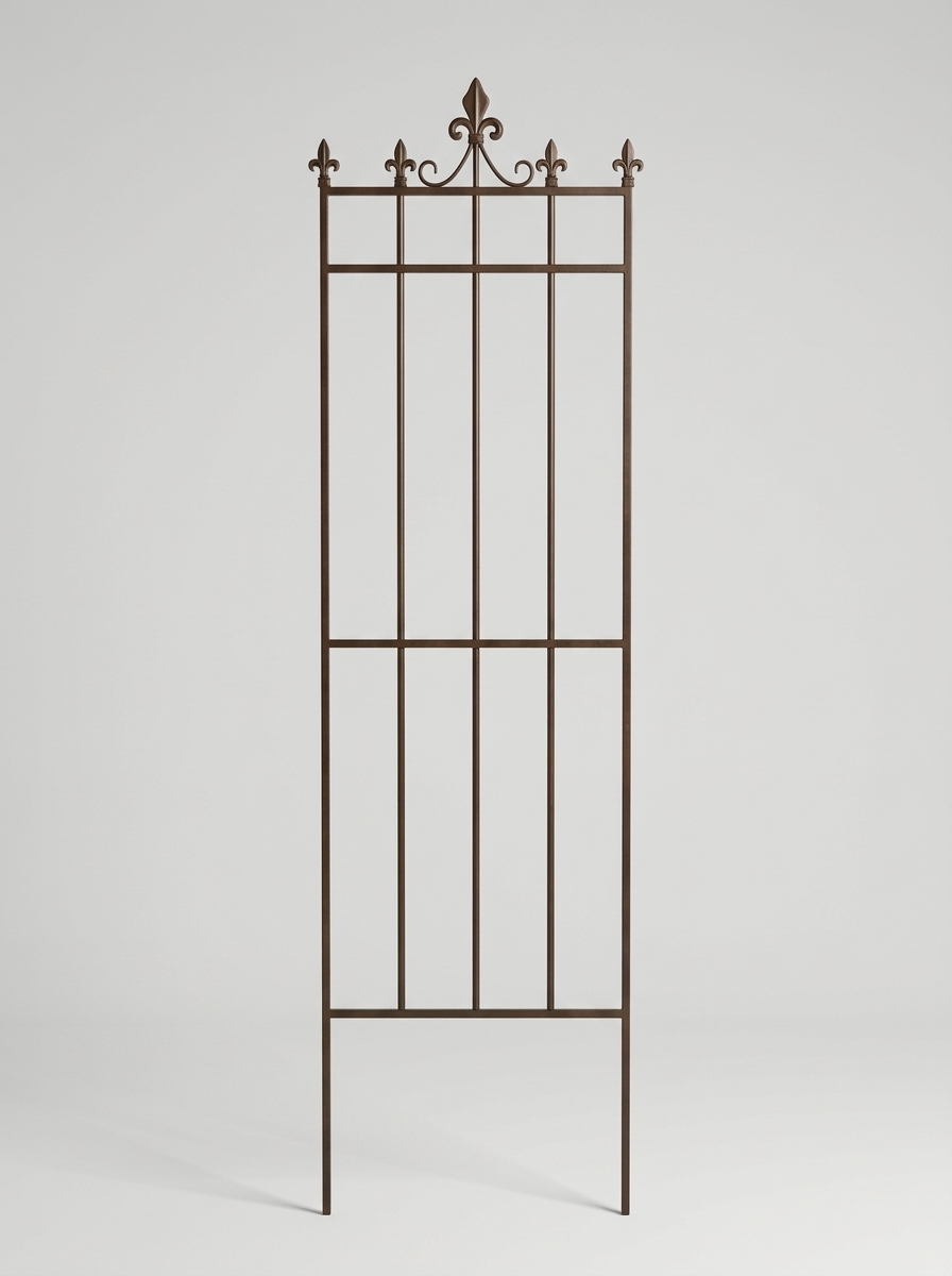 Flat garden trellis, metal, 43 × 1.5 × 153 cm, model X-GRM6