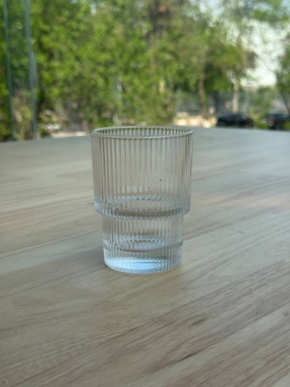 Небольшой стеклянный стакан с граненым узором 50ml, модель GLS2D