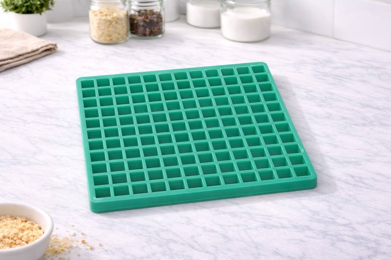 Силиконовая форма с мелкими квадратными ячейками 2×2 см