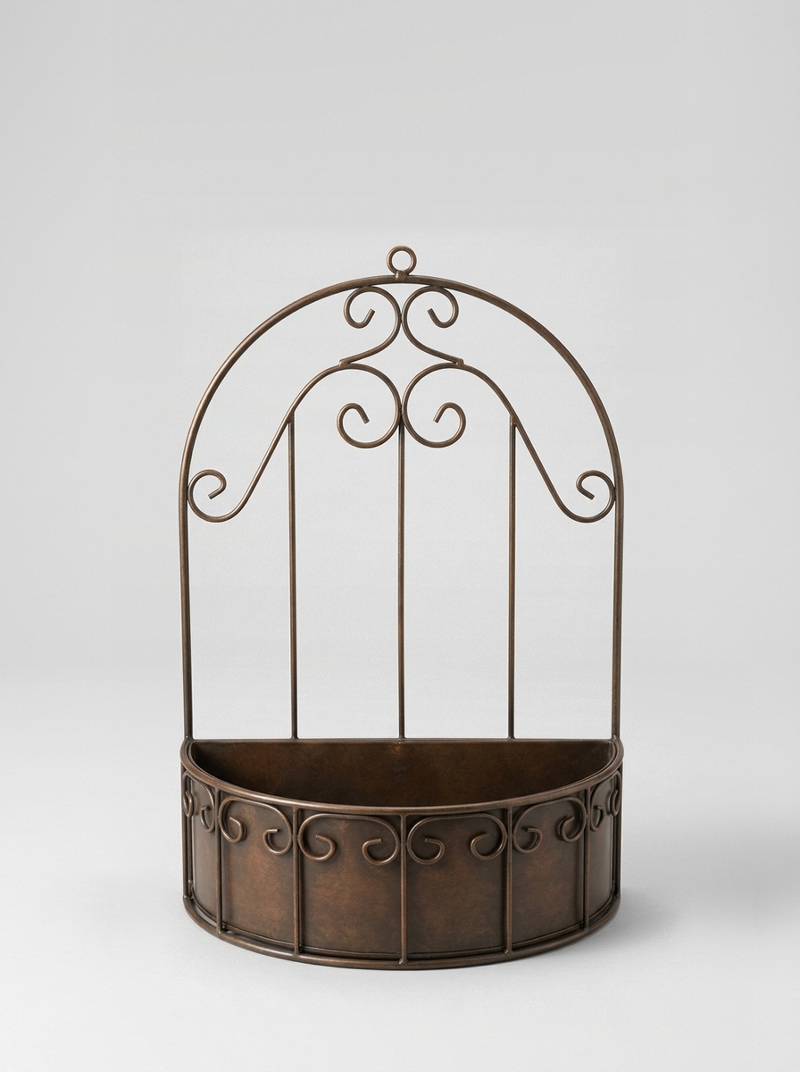 Wall-mounted flower stand, metal, 30 × 18 × 44.5 cm, model X-GRM10M