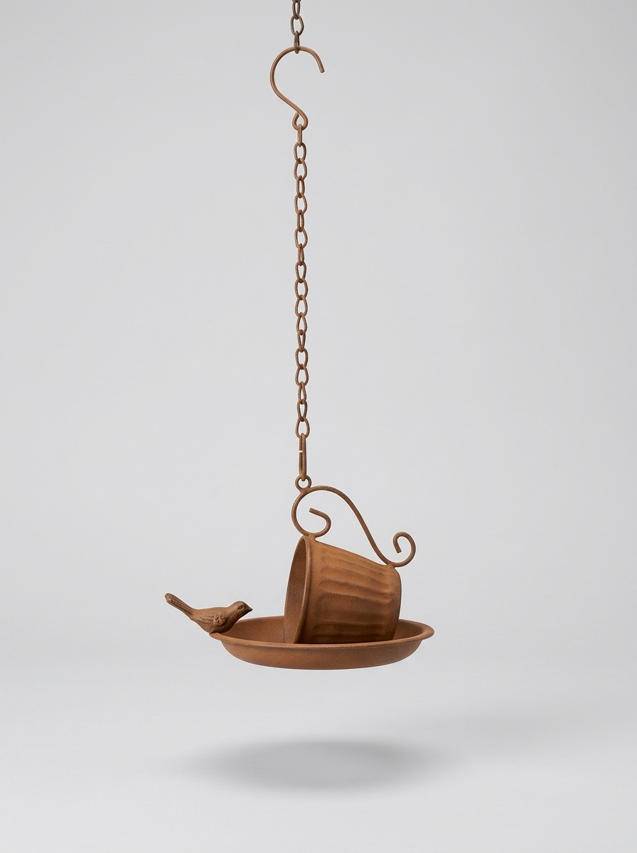 Hanging bird feeder, metal, 21 × 16 × 45 cm, model X-GRM8