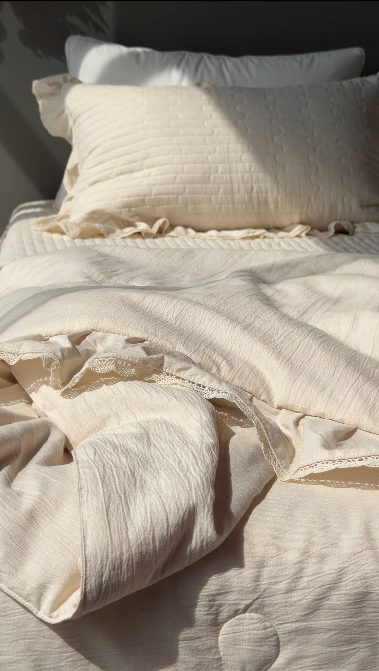 Набор уплотненного постельного белья и покрывала,  100% хлопок с наполненением из холофайбера, X-BEDS11