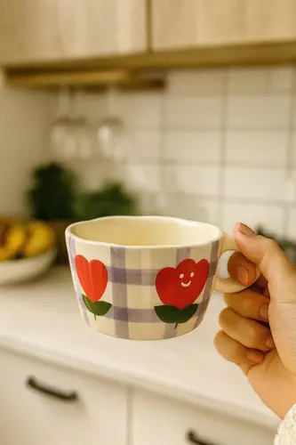 Cozy Floral Plaid Mug