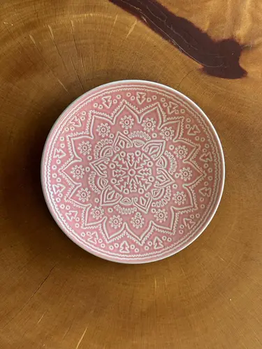 Etnik naqshli keramik tarelka (20 sm) X-MPL43A