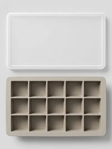 Thick silicone ice mold with lid, Model KS154
