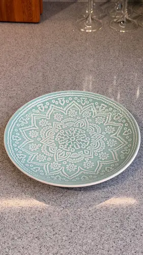 Etnik naqshli keramik tarelka (20sm) X-MPL42A