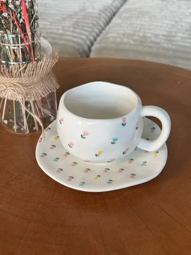 Ceramic Cup with Small Flowers, model X-CC2
