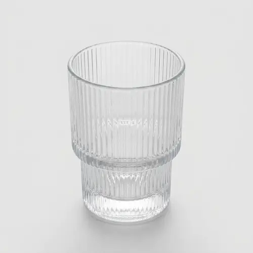 Kichik, fasetli naqshli shisha stakan 150ml, model GLS2D