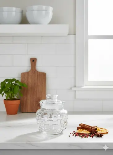 Glass Storage Jar with Lid (700 ml) X-GL1BS