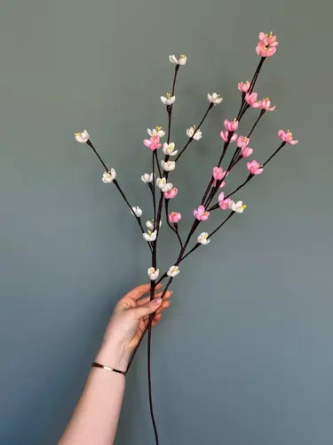 Forsythia hunarmandchilik mini gullari shoxchasi (ikki rangda)