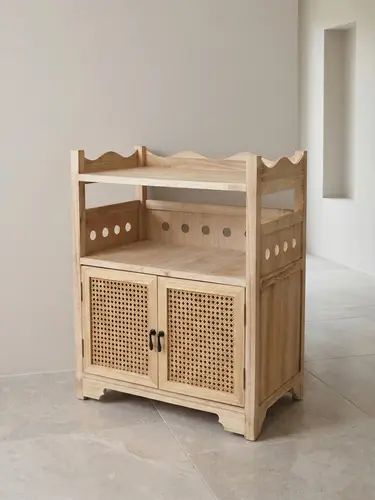 Noyob, haqiqiy qo'lda yasalgan mini-bufet, tabiiy yog'ochdan, model X-WD2