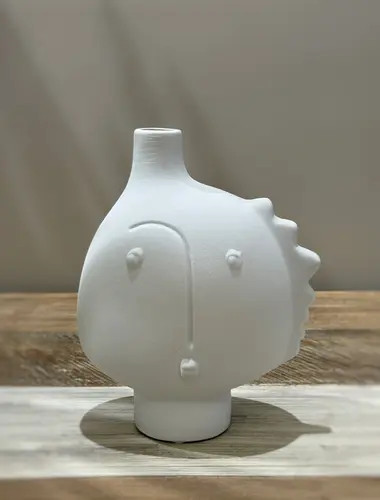 Qo'lda ishlangan keramika guldon (yuz shaklida) X-VASE-Y4