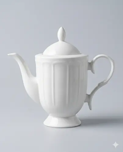 Baland oq chinni choynak, qopqoq va tumshuqli, 1,4 litr, model X-CPL36