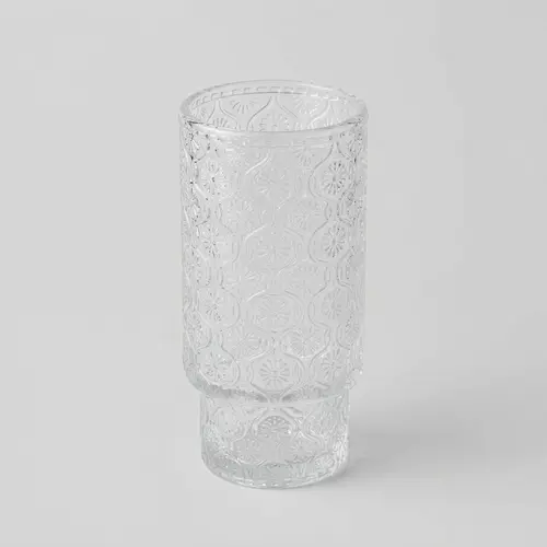 Silliq to'lqinsimon naqshli shisha stakan 300ml, model GLS1B