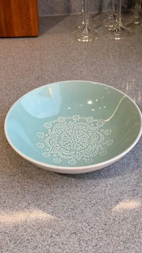 Chuqur etnik naqshli keramik tarelka (21 sm) X-MPL42C