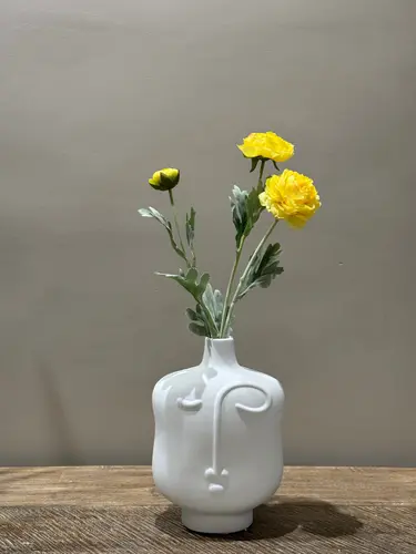 Qo'lda ishlangan keramika guldon (yuz shaklida) X-VASE-Y5
