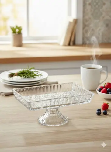 Glass Pedestal Vase-Stand (19.5x10 cm) X-GL14