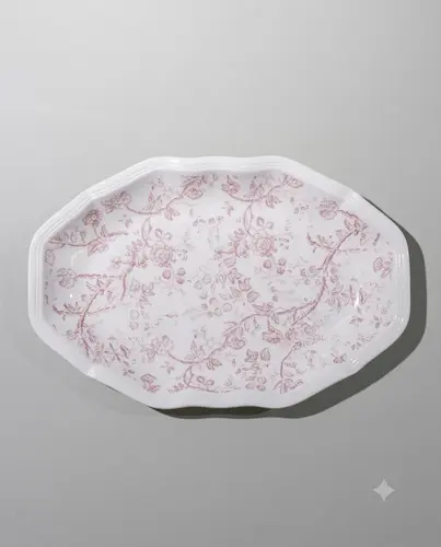 «Roza mavsumi» keramik oval likopcha 24sm x 15,5sm, model X-CPL3С